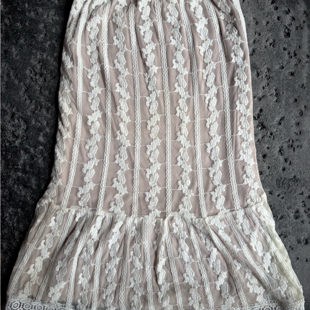 Show Me Your MuMu Lace Warren Skirt Dress in Cream